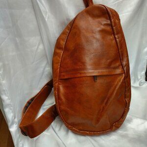 * Columbian Leather BackPack Sling, Brown Huge Interior Clean Made in Columbia